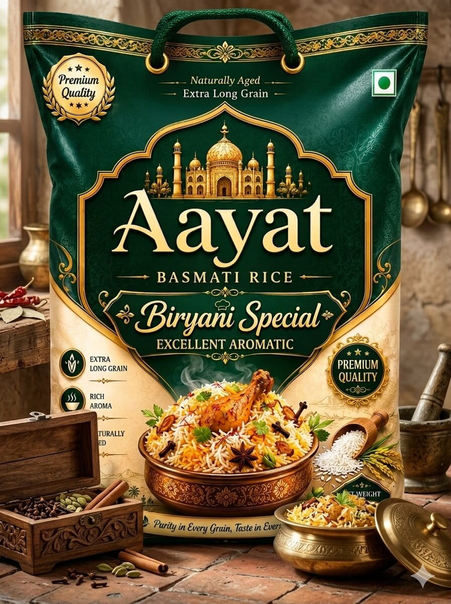 Premium Aayat Basmati Rice grains